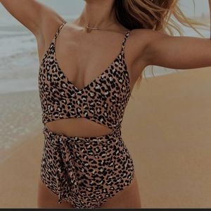 Arie leopard multi tie 1 peice swimsuit